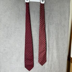 TRE E PERFETTO & Christian Dior Monsieur Mens Ties Burgundy Paisley Geometric